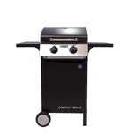 LPGSA approved 2 burner compact gas stove from My Store, with black metal burners and control knobs for efficient cooking.