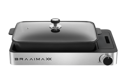 My Store portable frying pan with a black handle and cooking surface, designed for outdoor use and LPGSA approved.