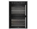 70cm Gemini Double Oven ThermoFan+ & AirFire Black - The Gas Boys