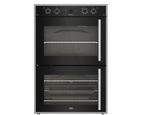 70cm Gemini Double Oven ThermoFan+ & AirFire Black - The Gas Boys