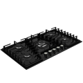 90cm Gemini Gas on Glass Hob with Wok Black - The Gas Boys