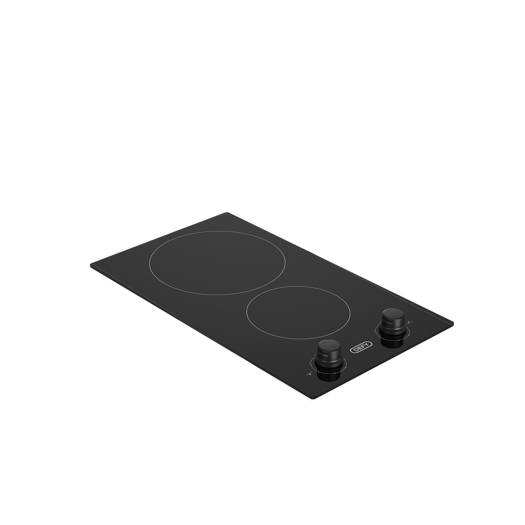 30cm Domino Vitroceramic Hob Black - The Gas Boys