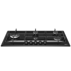 90cm Gemini Gas Hob with Wok Black - The Gas Boys