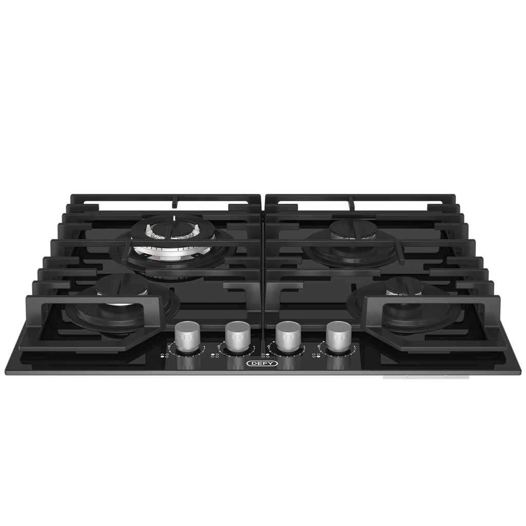 65cm Slimline Gas on Glass Hob Wok & Precise Flame Black - The Gas Boys