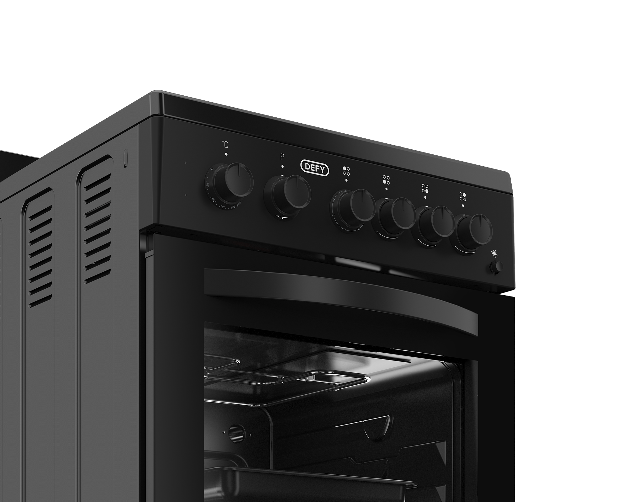 50cm Gas Electric Stove Black FC - The Gas Boys