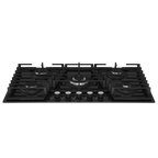 90cm Gemini Gas on Glass Hob with Wok Black - The Gas Boys