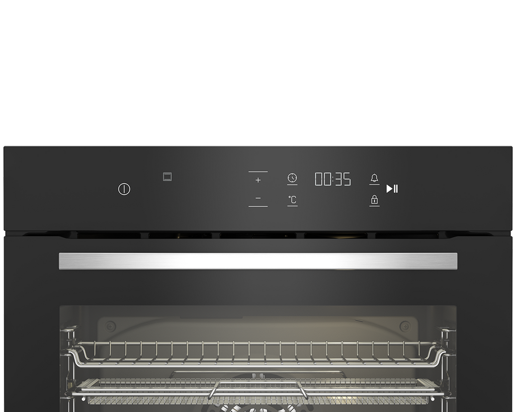 60cm Slimline Eye-Level Oven ThermoFan+ & AirFire Black - The Gas Boys