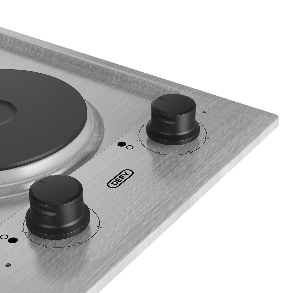 30cm Domino Solid Hob Black / Stainless steel - The Gas Boys