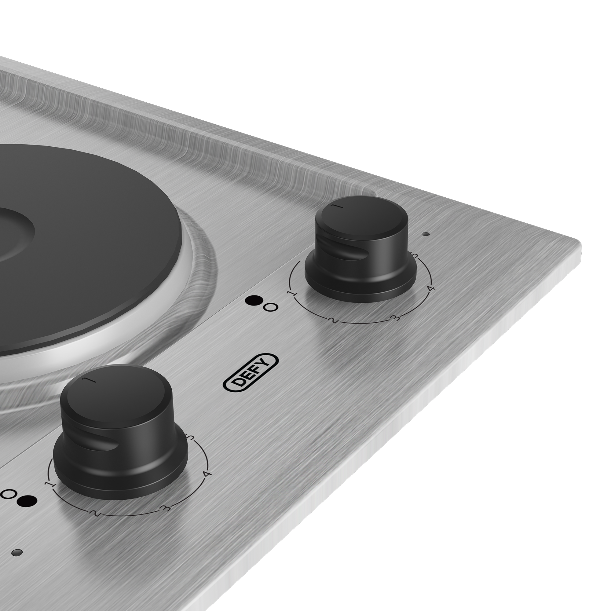 30cm Domino Solid Hob Black / Stainless steel - The Gas Boys