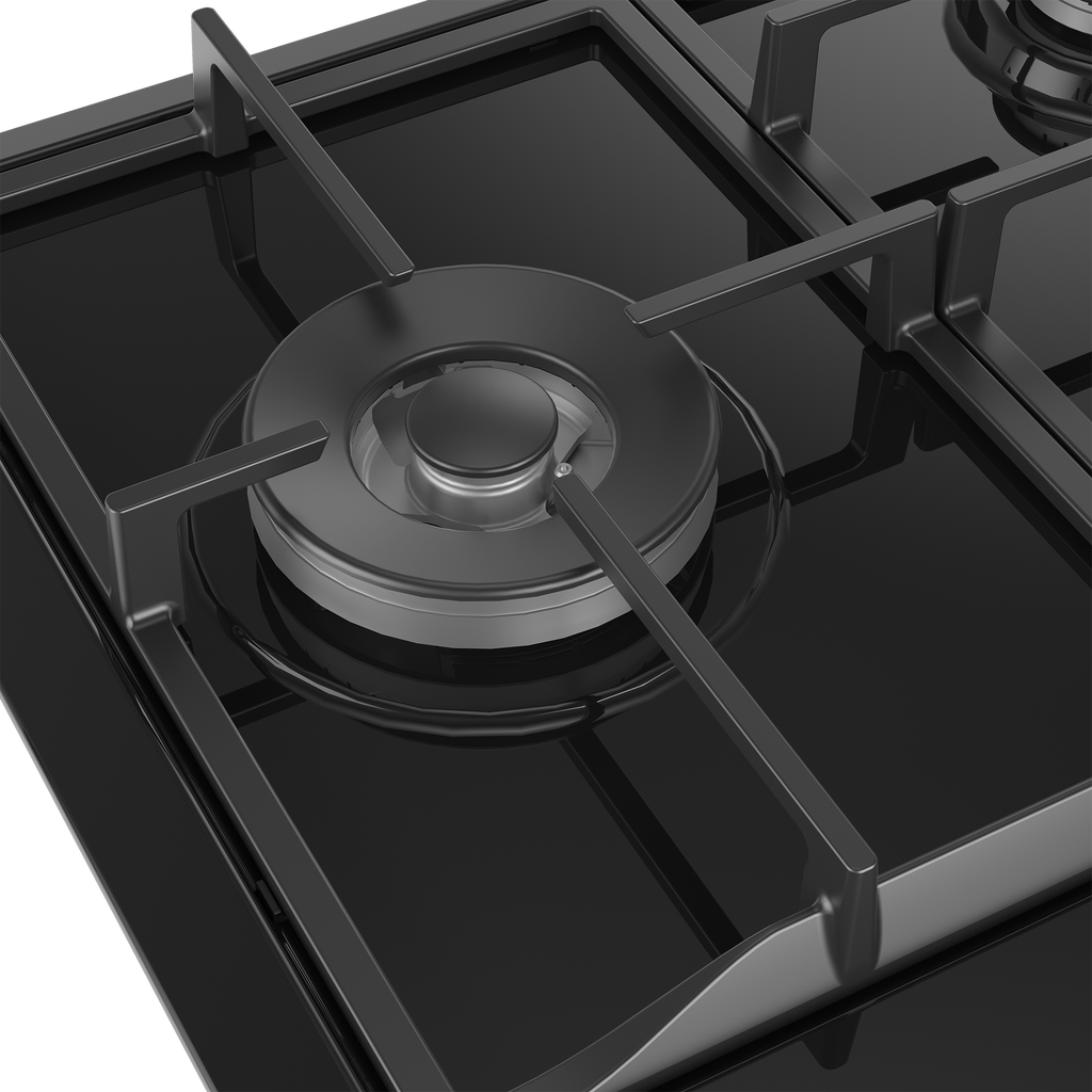 90cm Gemini Gas Hob with Wok Black - The Gas Boys