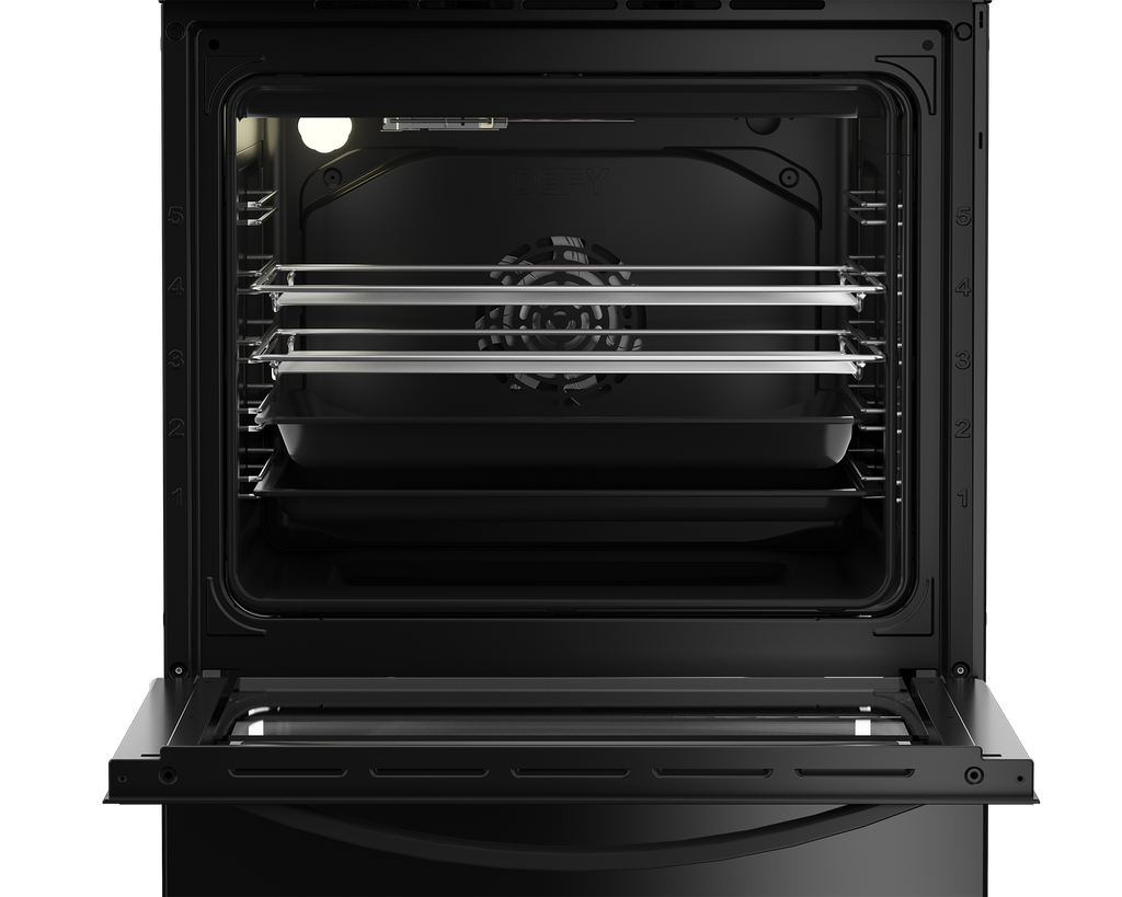60cm Gas Electric Freestanding Stove Thermofan+ Black - The Gas Boys