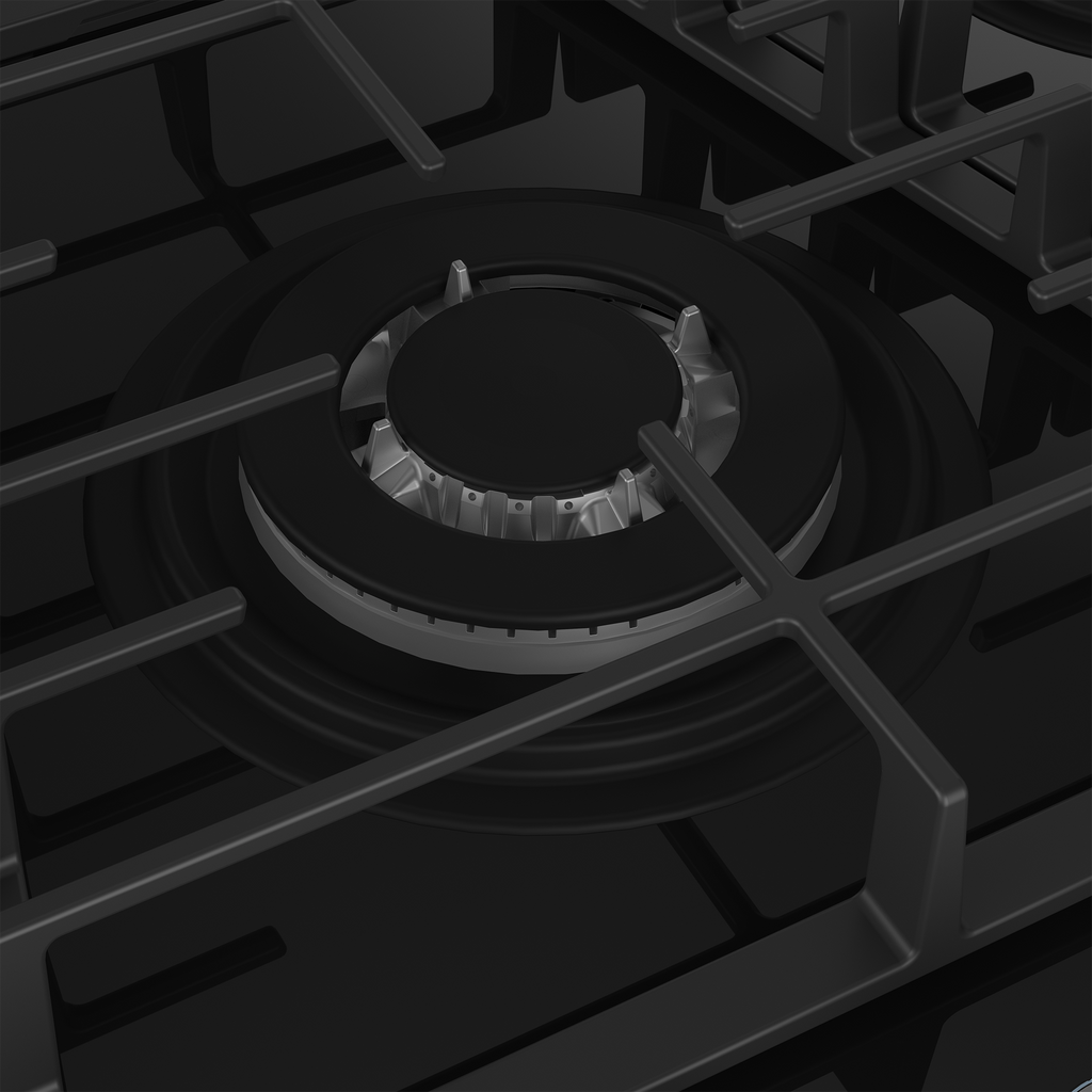 90cm Gemini Gas on Glass Hob with Wok Black - The Gas Boys