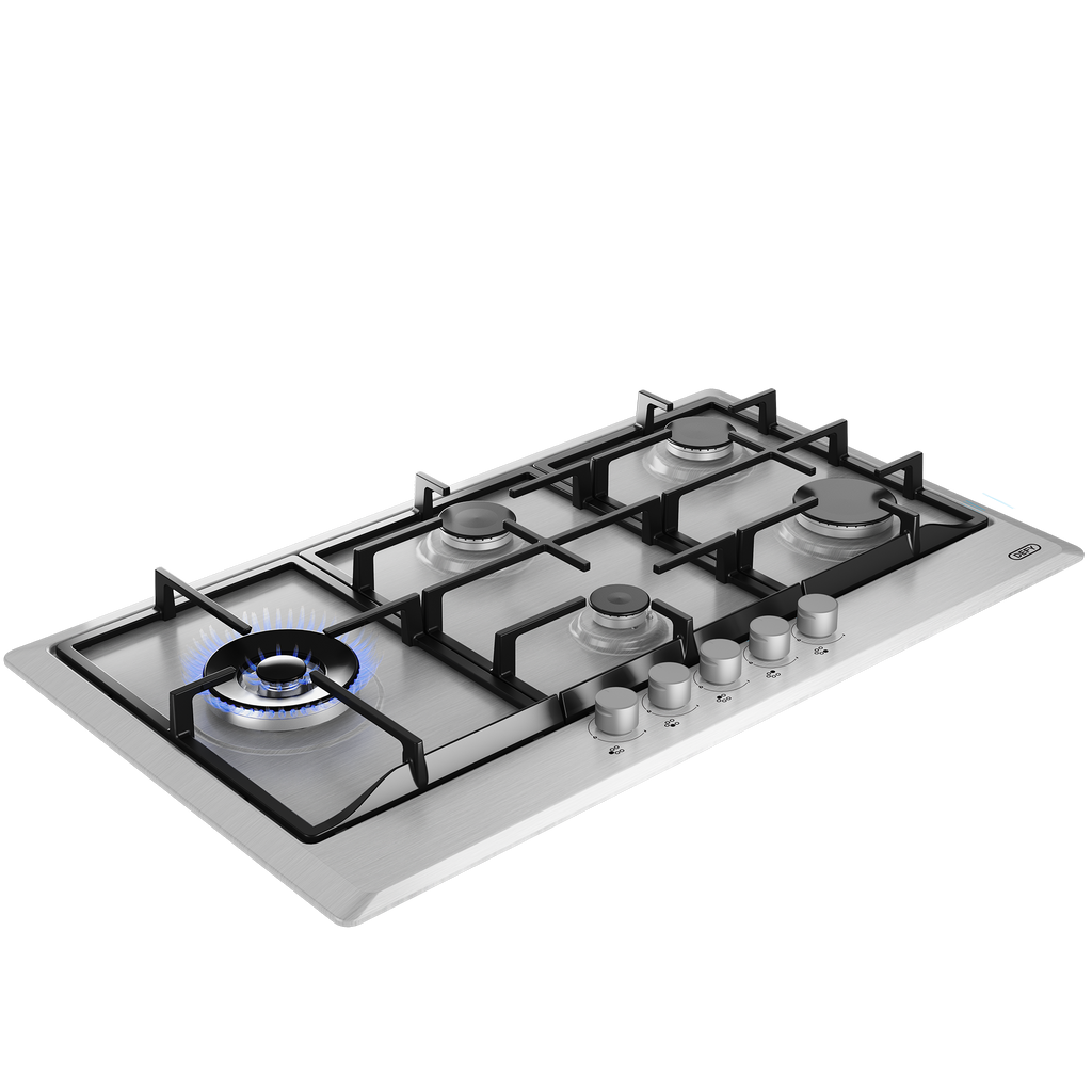 90cm Gemini Gas Hob with Wok Stainless Steel - The Gas Boys