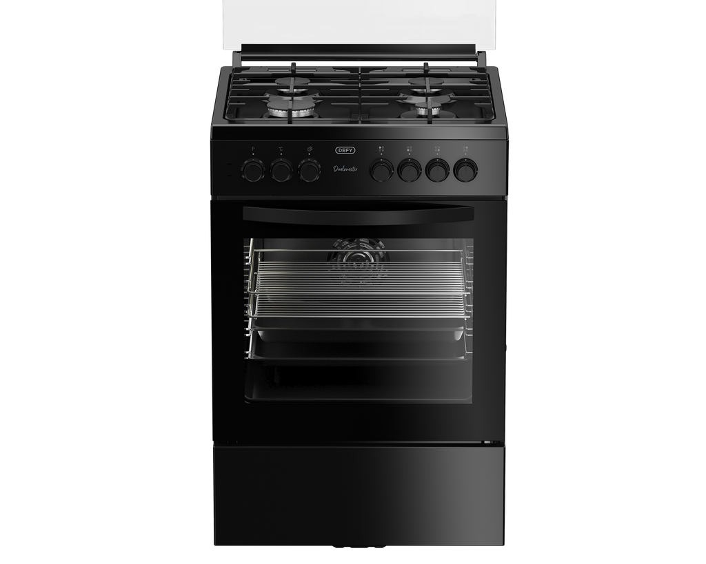 60cm Gas Electric Freestanding Stove Thermofan+ Black - The Gas Boys
