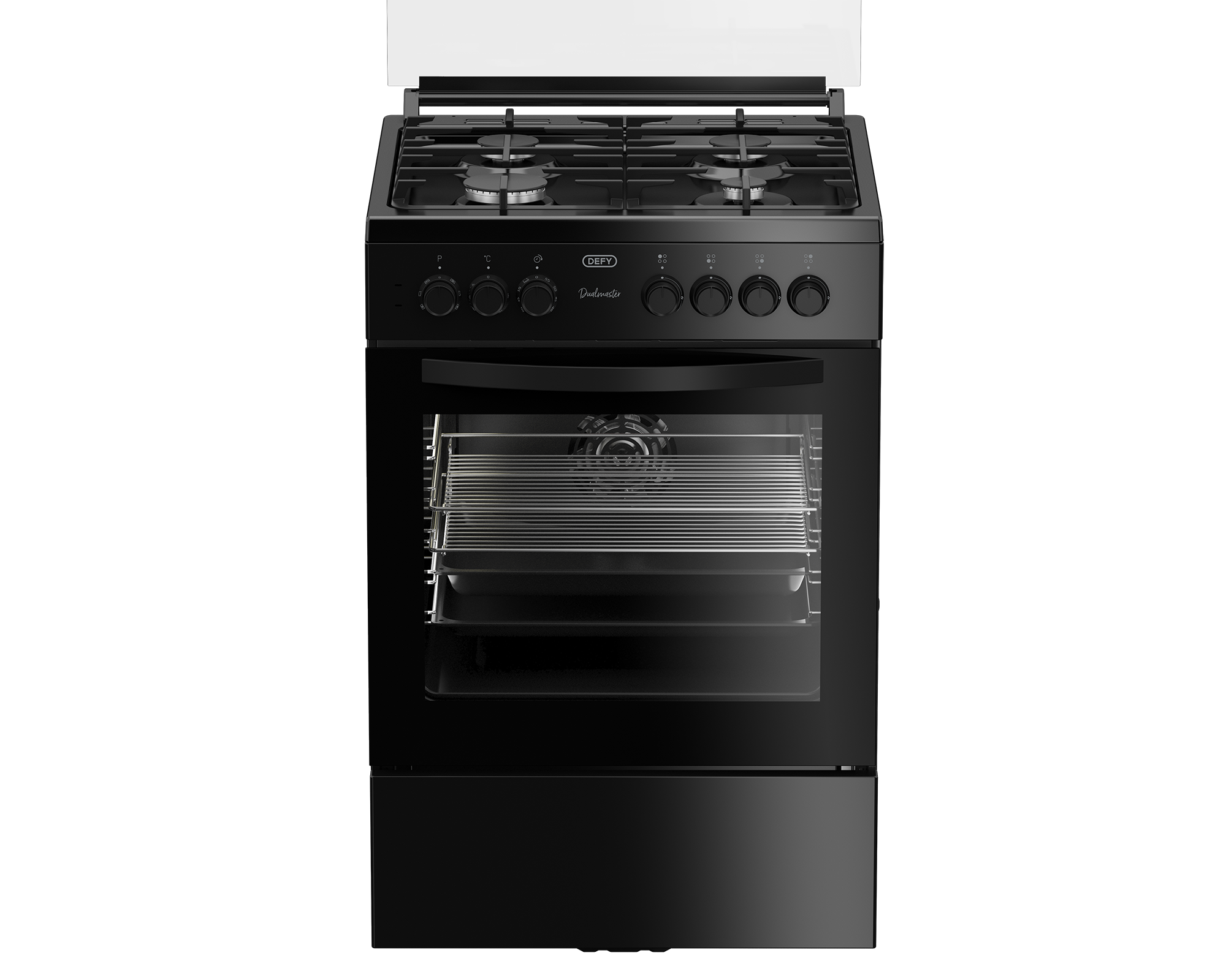 60cm Gas Electric Freestanding Stove Thermofan+ Black - The Gas Boys