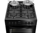 60cm Gas Electric Freestanding Stove Thermofan+ Black - The Gas Boys