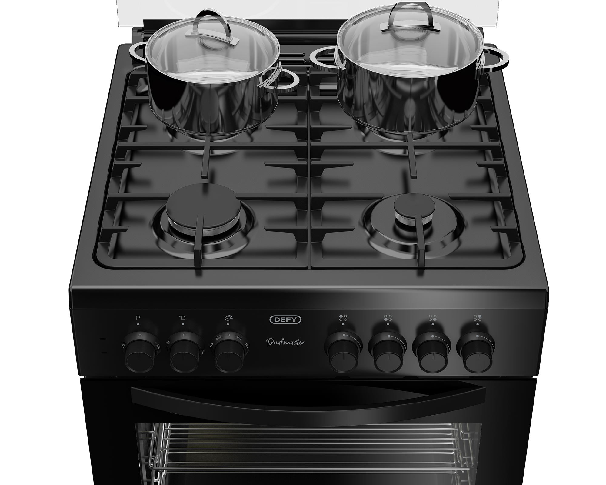 60cm Gas Electric Freestanding Stove Thermofan+ Black - The Gas Boys