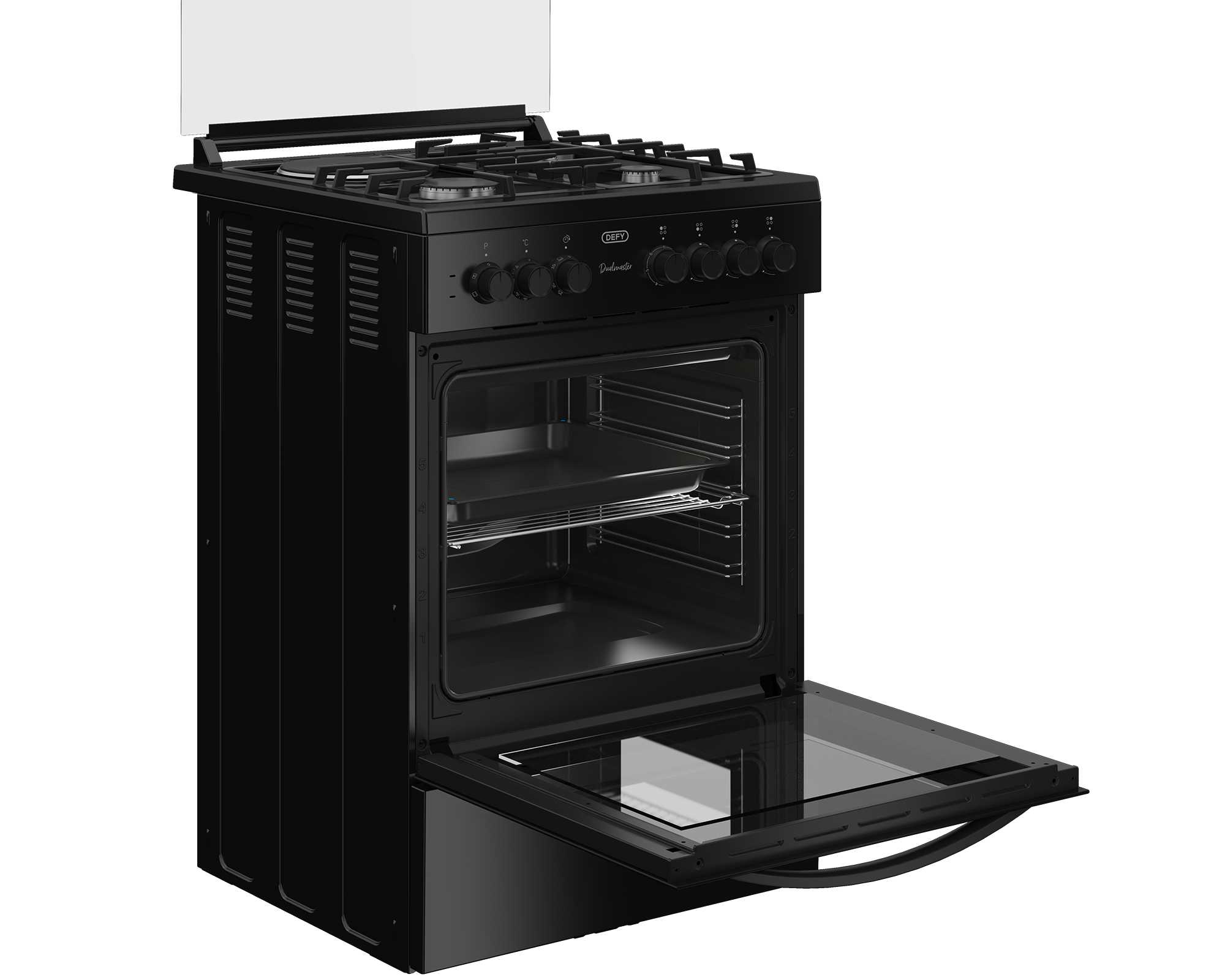 60cm Gas Electric Freestanding Stove Black FC - The Gas Boys