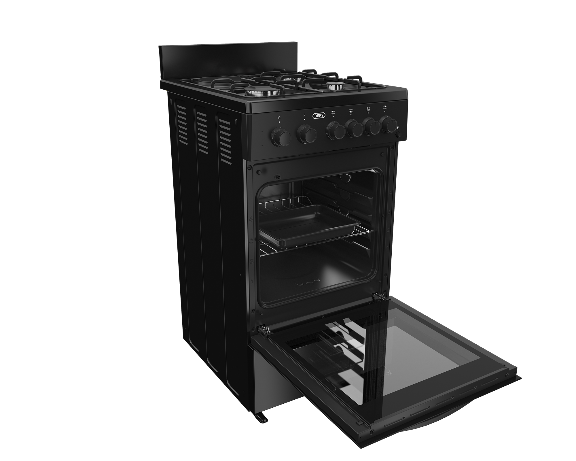 50cm Gas Electric Stove Black FC - The Gas Boys