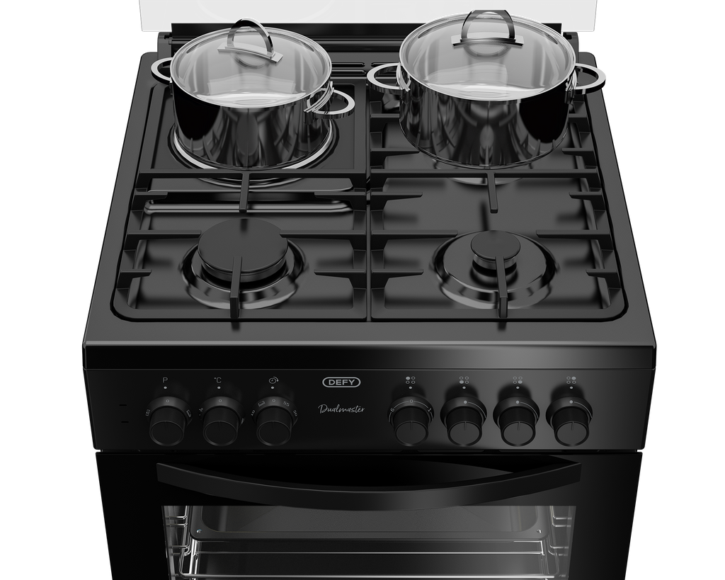 60cm Gas Electric Freestanding Stove Black FC - The Gas Boys