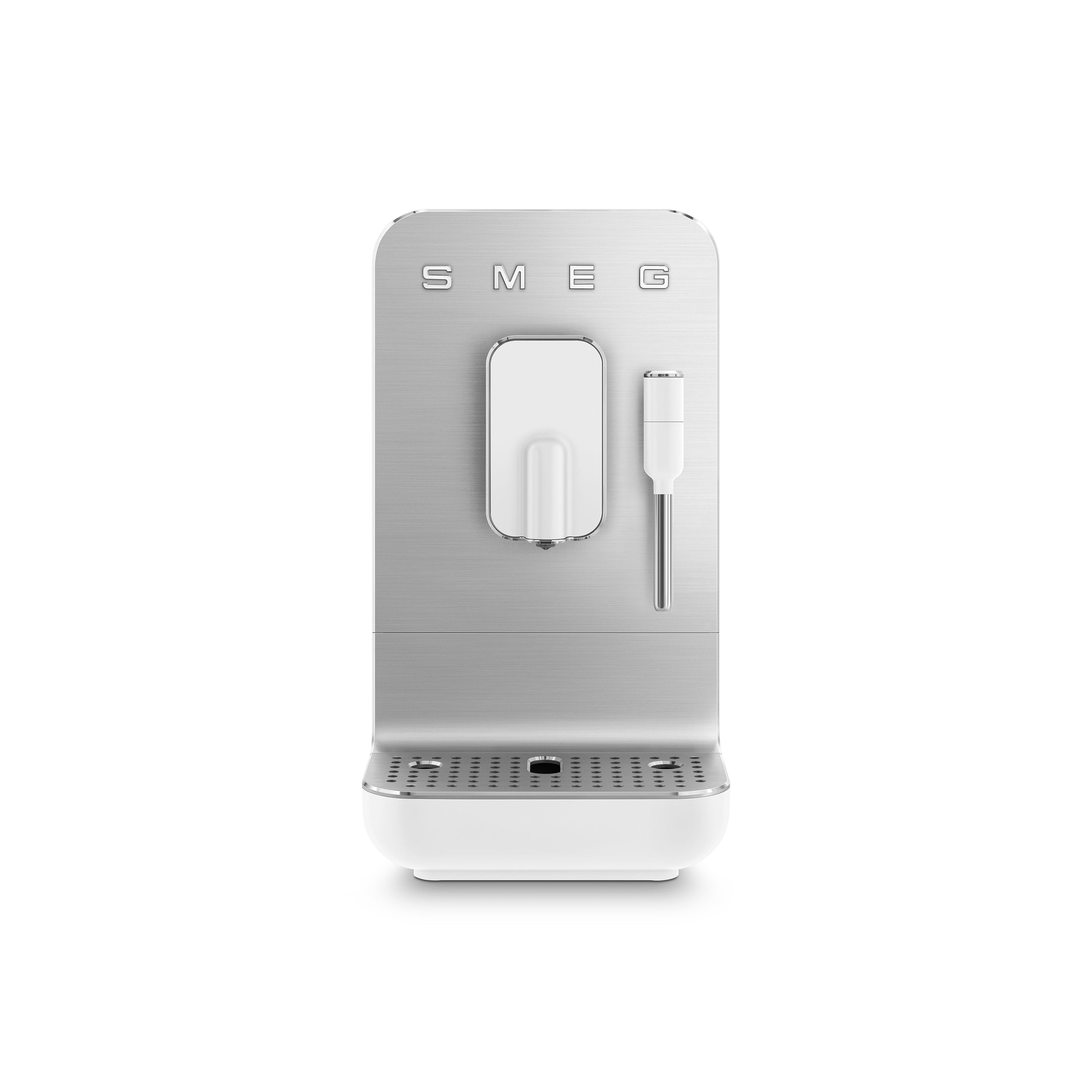 Smeg Bean-to-Cup Espresso Machine by The Gas Boys with white finish and digital display for fresh coffee brewing.