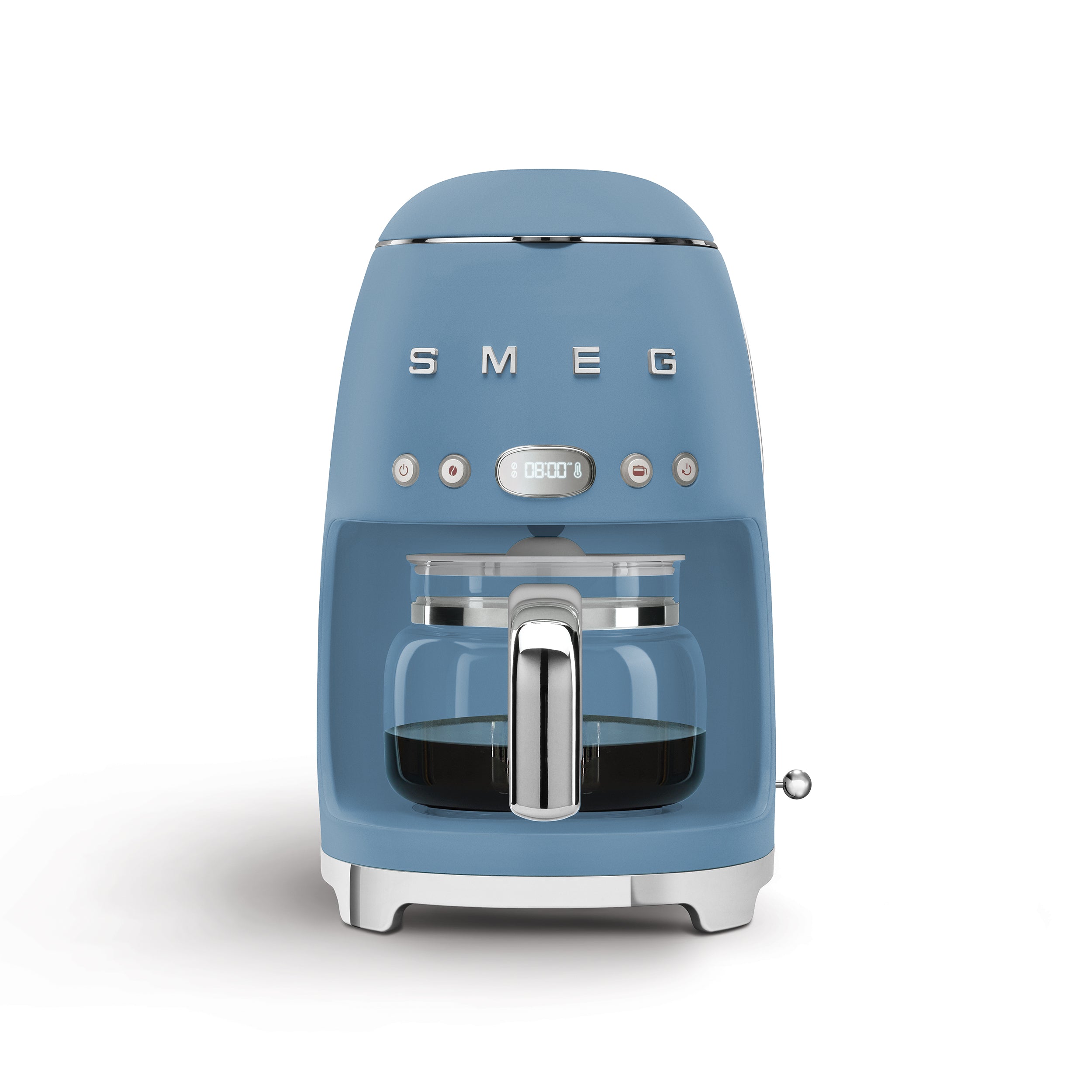 Matt Edition Smeg Filter Coffee Machine by The Gas Boys with sleek black finish and modern design for fresh brewed coffee.