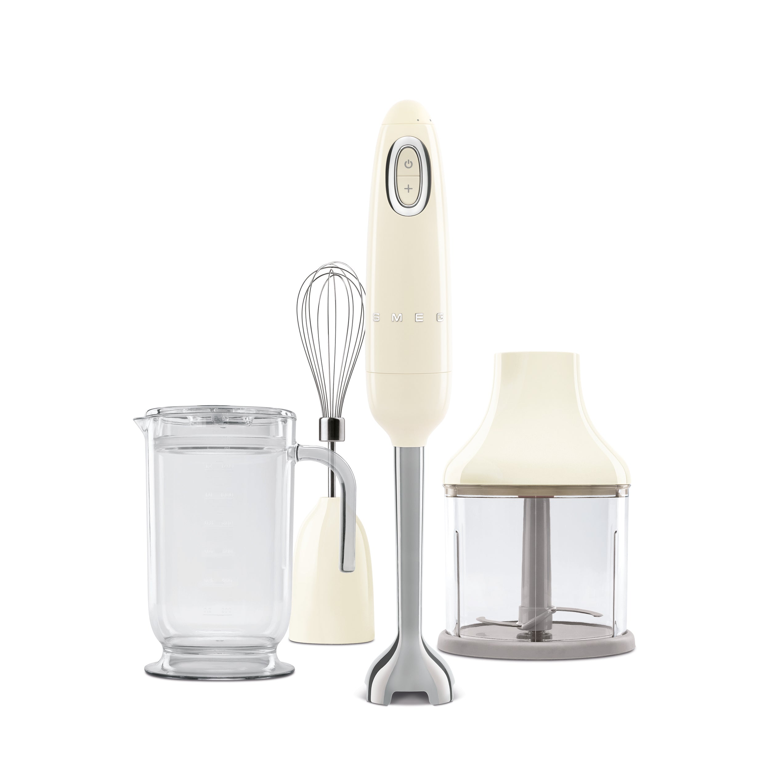 Smeg retro hand blender in red with stainless steel blending attachment, compact and stylish kitchen appliance by The Gas Boys.