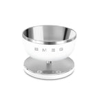 Smeg Digital Kitchen Scale by The Gas Boys showing a sleek white scale with digital display on a kitchen countertop.