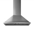 Smeg Portofino 90 cm kitchen extractor hood with sleek stainless steel finish and modern design, mounted on a kitchen wall.