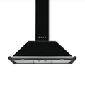 Victoria wall mount extractor in sleek black with 90 cm width, designed for efficient kitchen ventilation.