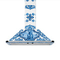 Smeg 90cm Dolce & Gabbana Blu Mediterraneo kitchen extractor fan with sleek metallic finish and Blu Mediterraneo design.