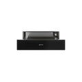Smeg Linea Warmer Drawer in Midnight Black from The Gas Boys collection, showing the sleek, modern design and control panel.