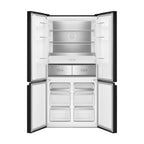 Smeg 91 cm combination fridge-freezer with stainless steel finish, multiple compartments, and modern refrigeration design.