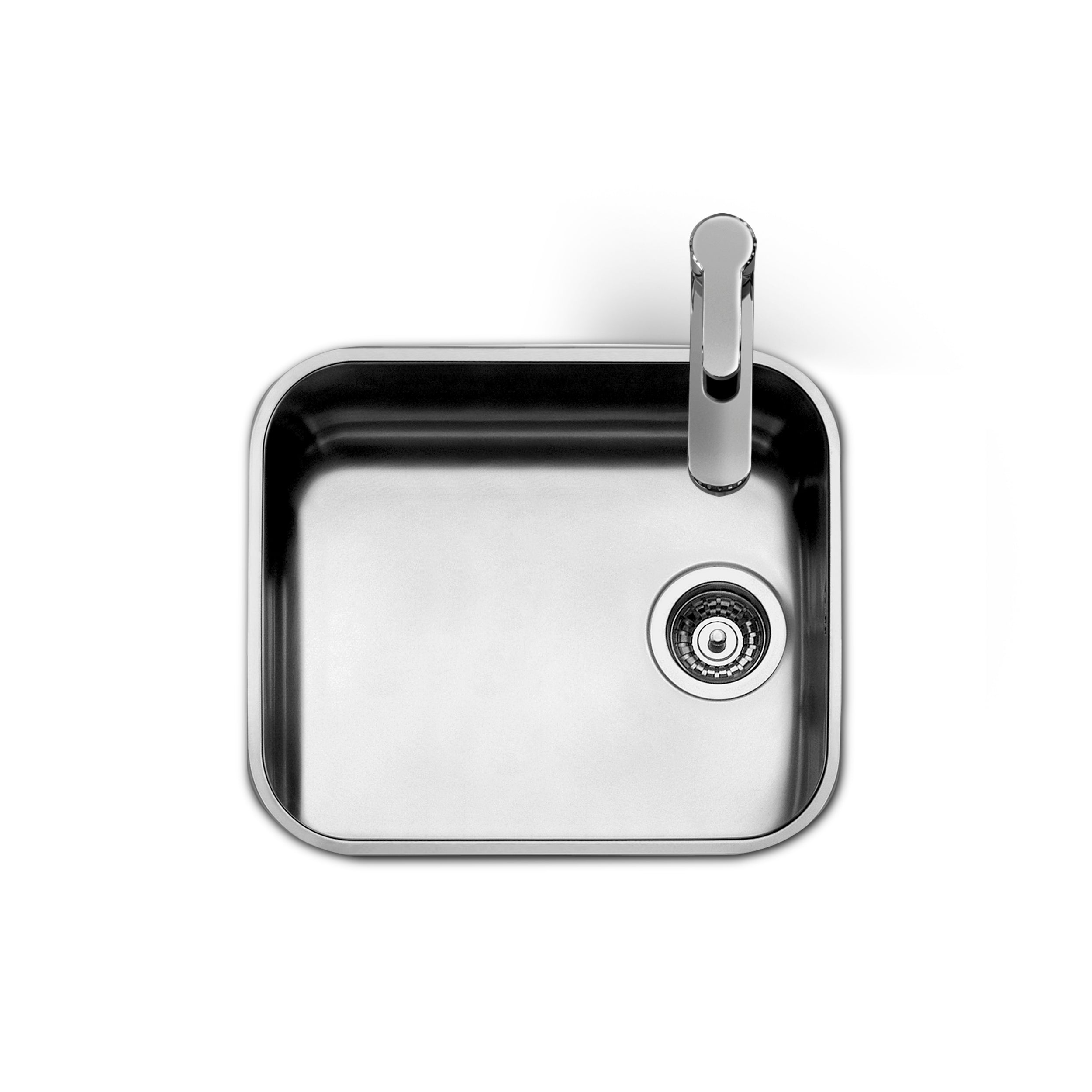 Smeg Alba single bowl undermount sink with stainless steel finish, featuring a spacious basin and sleek modern design.