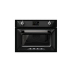 Smeg Victoria 60x45cm microwave oven with stainless steel finish, digital control panel, and compact design.
