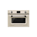 Smeg Victoria 60x45cm microwave oven with digital control panel and stainless steel finish, compact kitchen appliance.