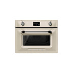 Smeg Victoria 60x45cm microwave oven with digital control panel and stainless steel finish, compact kitchen appliance.
